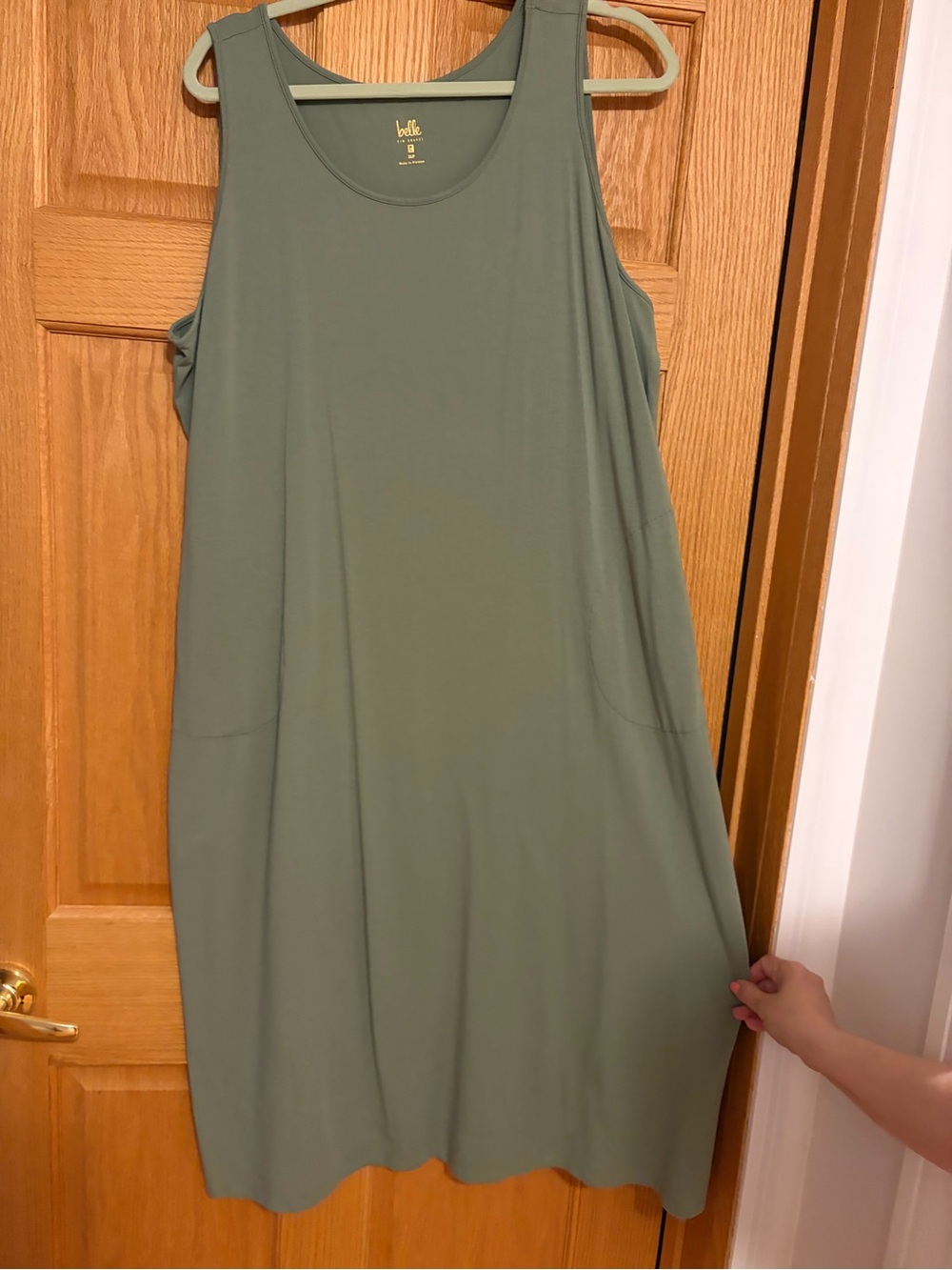Elle Olive Green Sleeveless Midi Tank Dress  - Size XL